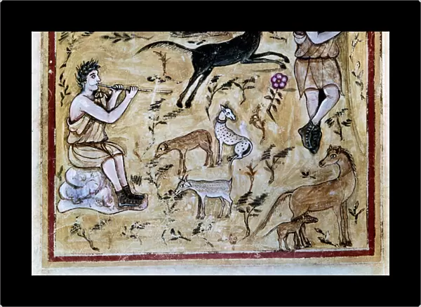 Shepherds with their Flocks, illustration from the Codex Vergilius Romanus (vellum)