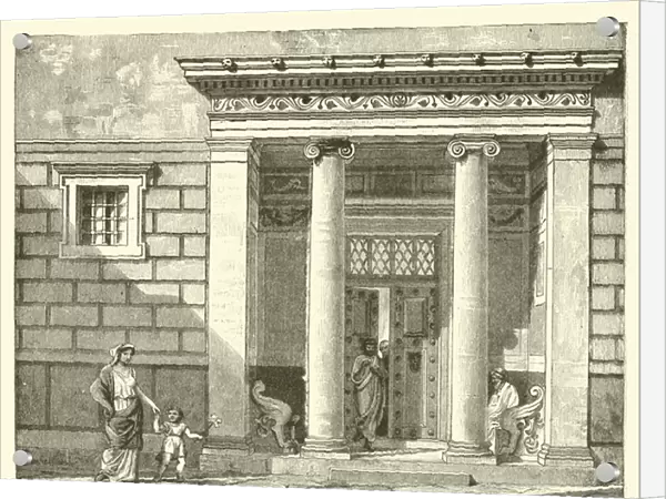 Entrance of a Greek House (engraving)