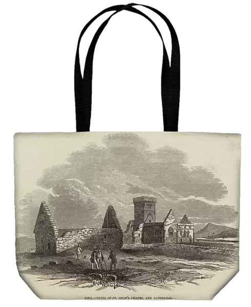 Iona, Ruins of St Orans Chapel and Cathedral (engraving)