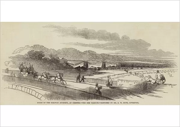 Scene of the Railway Accident, at Chester, the Dee Viaduct (engraving)