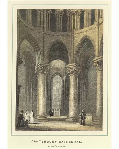 Canterbury Cathedral, Beckets Crown (colour litho)