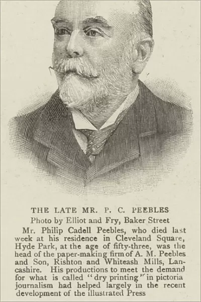 The Late Mr P C Peebles (engraving)