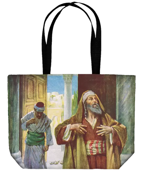 The Pharisee and the publican, illustration from Harold Copping Pictures