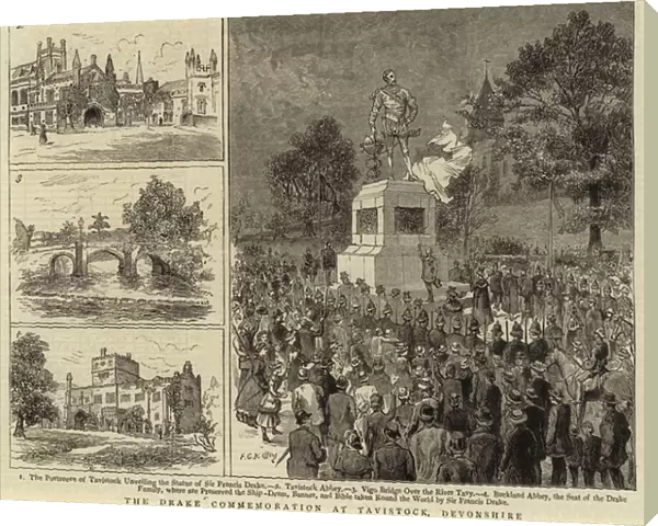 The Drake Commemoration at Tavistock, Devonshire (engraving)