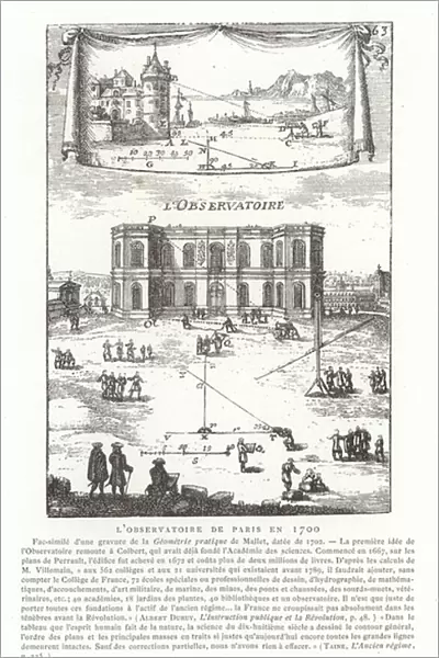 Paris Observatory in 1700 (engraving)