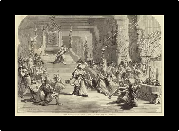 Scene from Sardanapalus at the Alexandra Theatre, Liverpool (engraving)