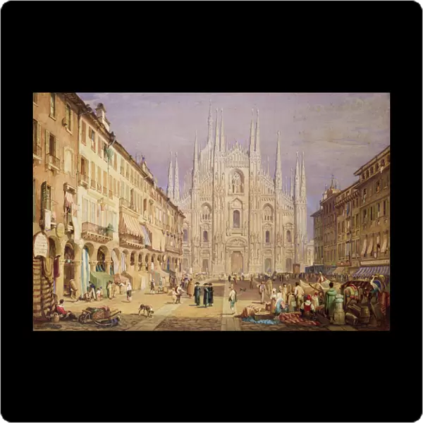Milan, the Cathedral Square (w  /  c on paper)