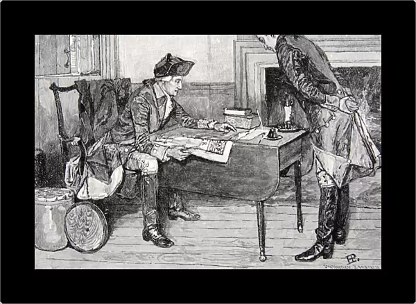Hale receiving instructions from Washington (litho)