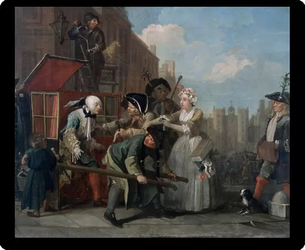 A Rakes Progress IV: The Rake Arrested, Going to Court, 1733 (oil on canvas)