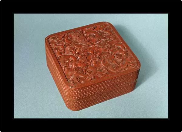 Carved box, 18th century (cinnabar lacquer)