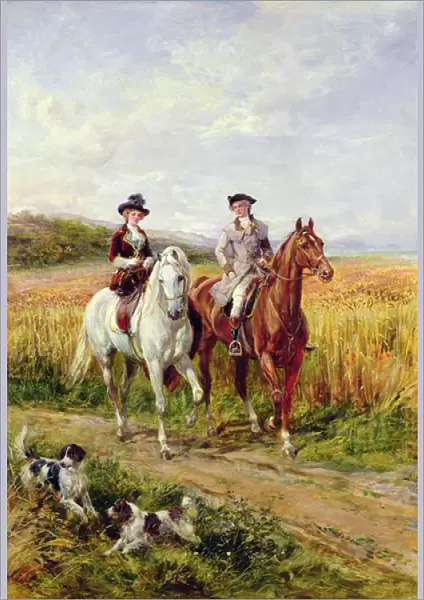 Couple Riding with Their Dogs