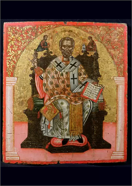 St. Nicholas enthroned, icon, from Thessalonica (tempera on panel)