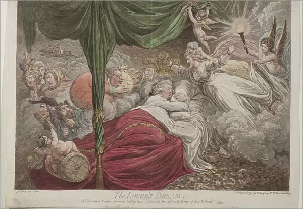 The Lovers Dream, 1795 (coloured engraving)