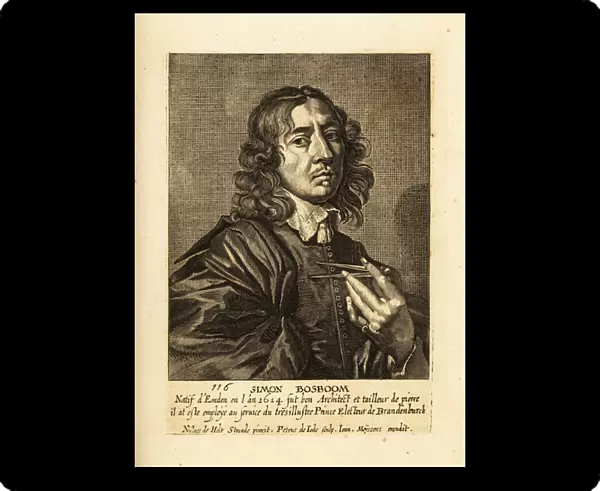 Portrait of Simon Bosboom, Dutch Golden Age architect and writer, 1614-1662