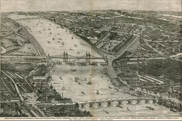The West End railway district, London (engraving)