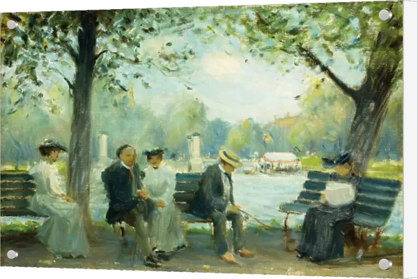 In the Public Gardens, Boston, 1904 (oil on canvas)