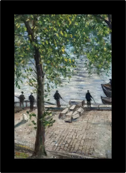 Fishermen on the Seine, 1939 (oil on panel)