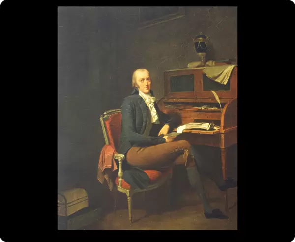 Portrait of a Seated man at a desk (oil on canvas)