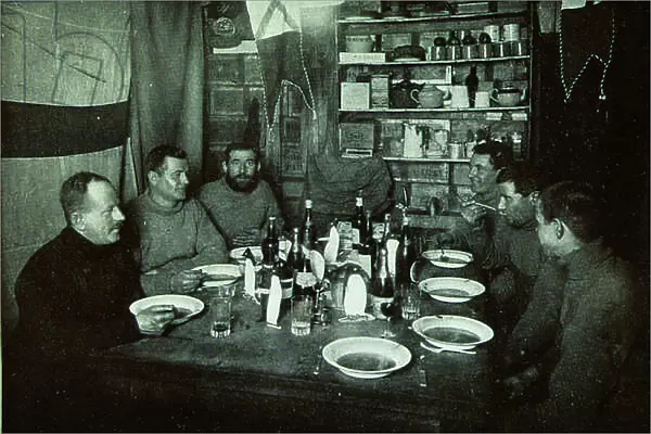 The Men, Midwinters Day dinner, British Antarctic Expedition, Cape Evans