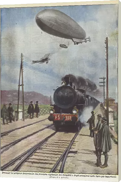 During the railway strike (Colour Litho)