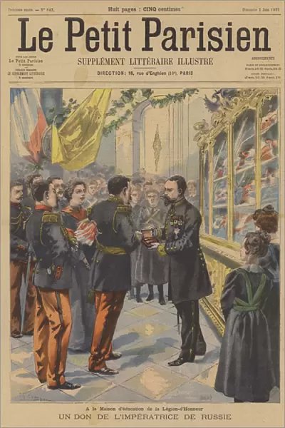 Presentation of a gift from the Empress of Russia at the Palace of the Legion d Honneur, Paris (colour litho)