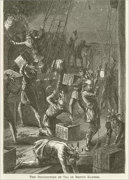 The Destruction of Tea in Boston Harbor (engraving)