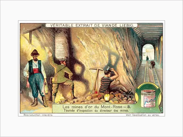 Tour of inspection by the director of the Monte Rosa gold mine (chromolitho)