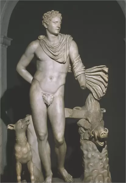 Statue of Meleager and his chlamys, Roman copy in marble of the Greek original by Scopas