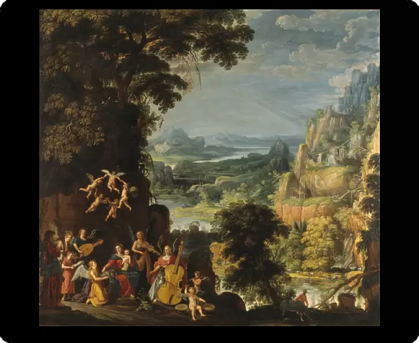 Landscape with the flight into Egypt, c. 1610-40 (oil on oak)