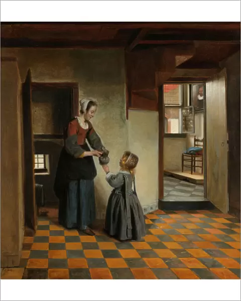 Woman with a Child in a Pantry, c. 1656-60 (oil on canvas)