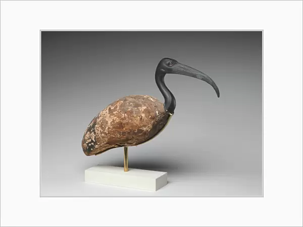 Ibis (painted wood and bronze, glass eyes)