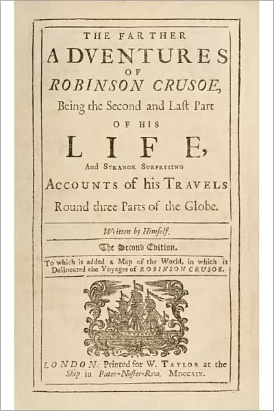 Title page from 'The Farther Adventures of Robinson Crusoe