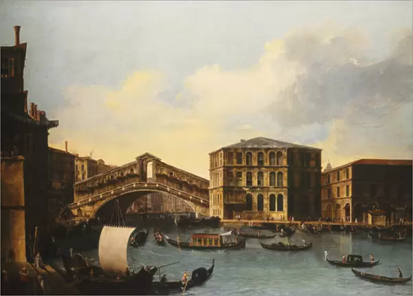 The Rialto Bridge, venice, from the North, 1753 (oil on canvas)