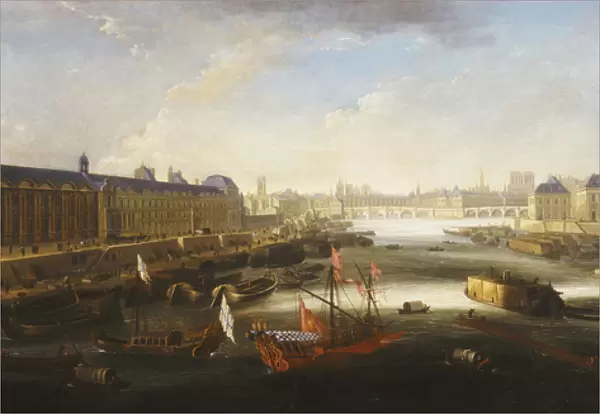 A View of Paris and the Seine looking East from the Pont Barbier, c. 1668 (oil on canvas)