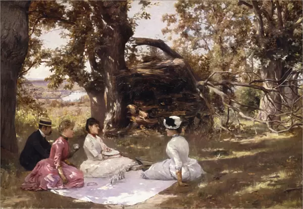 Picnic Under the Trees, 1896 (oil on canvas)