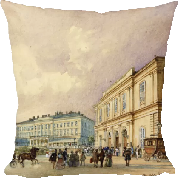 The Southstation, Vienna; Der Sudbahnhof, Wien, 1852 (watercolour on paper)