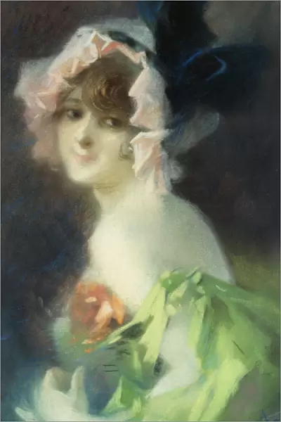 Woman with Gloves; Femme aux Gants, (pastel on paper)