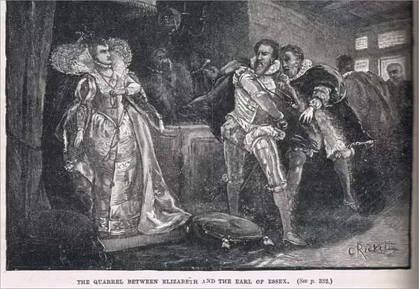The quarrel between Elizabeth and the Earl of Essex 1598
