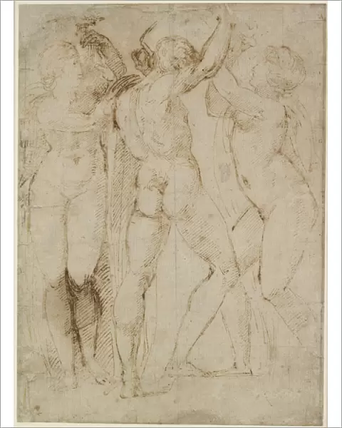 Group of Vintagers, c. 1505-07 (pen & brown ink on off-white paper)