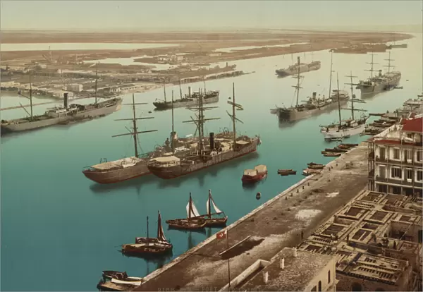 Port Said, Suez, c. 1900 (colour photochrom)
