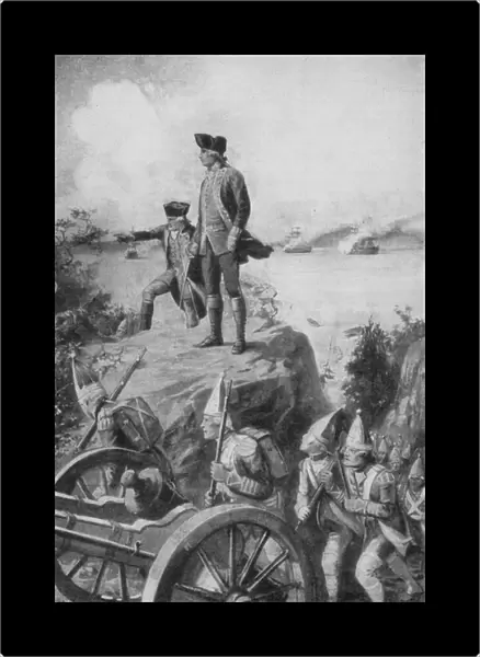 General Wolfe looking down on Quebec (litho)