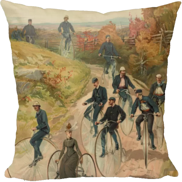 Bicycling, c. 1887 (colour print)