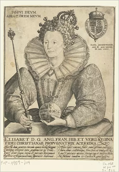 Portrait of Queen Elizabeth I of England, 1592 (engraving)