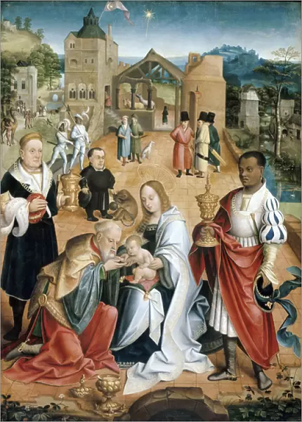 The Adoration of the Magi (Central Panel of the Triptych) - Peinture de Jacob Claesz