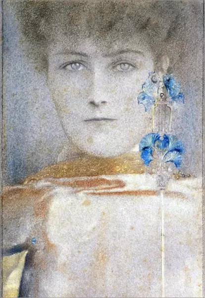 White mask, by Fernand Khnopff (1858-1921), 1907 (pencil drawing, pastel and wax)