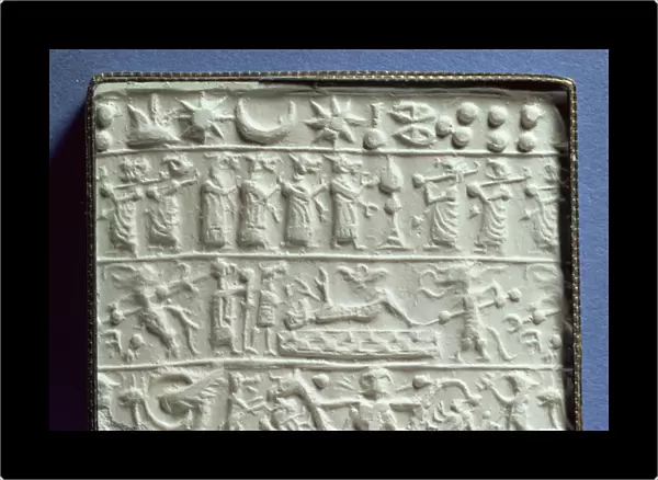 Cylinder seal impression, Neo-Assyrian period (plaster)