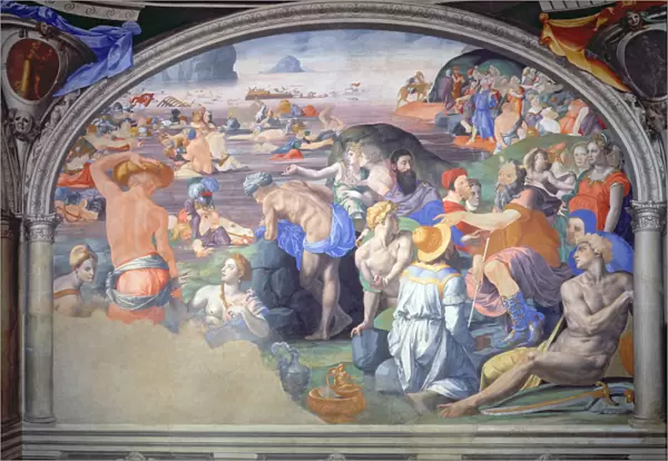 The crossing of the Red Sea, by Agnolo Bronzino (1503-1572) 1540-1545 (fresco)