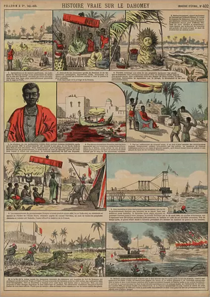 Franco-Dahomean Wars, 1890-1892 (coloured engraving)