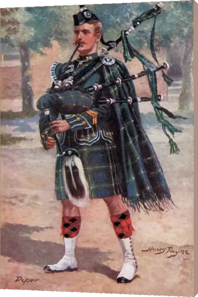 The Gordon Highlanders, Piper (colour litho)