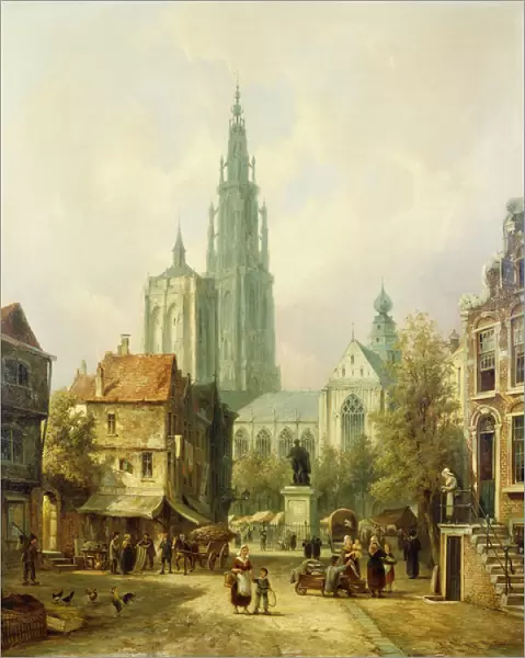 A View of Antwerp, 1870 (oil on canvas)